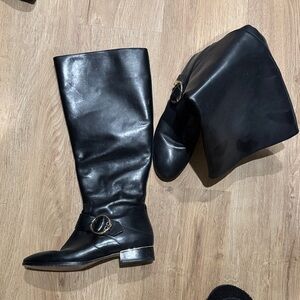 Tory Burch Black Leather Over the Knee Boots